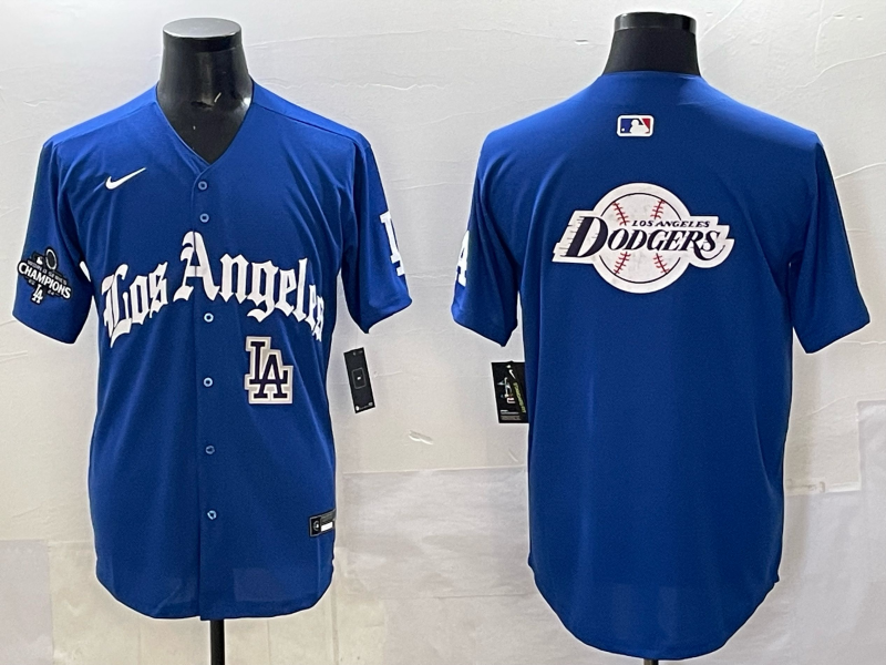 Men Los Angeles Dodgers Blank Blue 2025 Nike MLB Jersey style 005